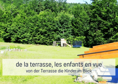 Gites des Vosges Chez Louna apartment terrace overlooking playground