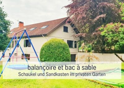 Gites des Vosges Villa Sphinx Speeltuin met schommel en zandbak