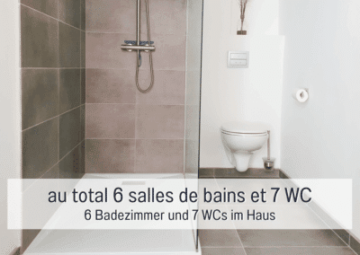 6 badkamers + 7 toiletten in het huis