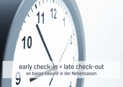 vroege check-in late check-out